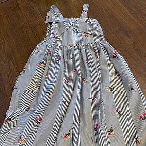 Bonnie Jean Girls Striped Embroidered Dress | Size 12 | Bow Detail Sundress